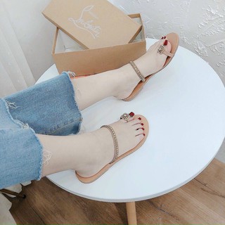 Dép sỏ ngón đính đá dây bóng siêu sang
