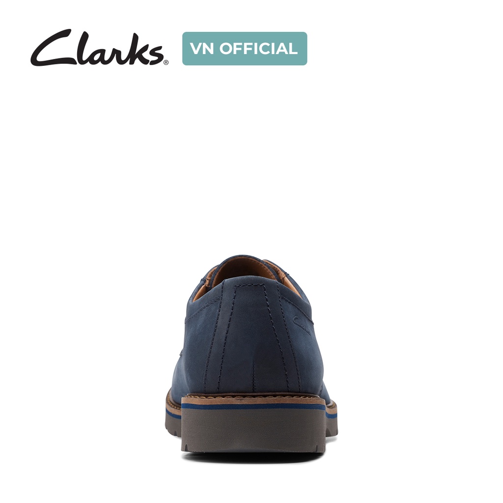 Giày thể thao da lộn nam CLARKS Bayhill Plain màu xanh Navy