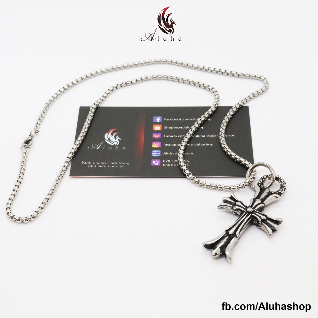 Dây chuyền Titan Chrome Heart Double Cross (2 mặt giống nhau) - NL159 - Aluha