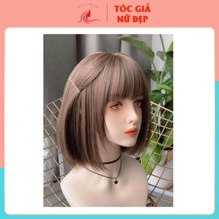Tóc giả nữ đẹp 😀FREESHIP😀 Tóc giả nguyên đầu vic cúp đuôi khói, d3030