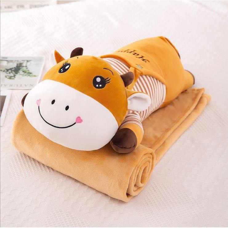 Combo 3 trong 1 Mền Gối Gấu Bông Ngủ Văn Phòng Đa Năng