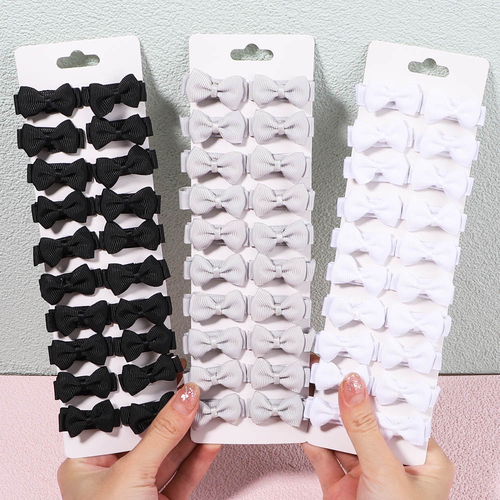 Set 20 kẹp tóc nơ KIDSBOWS 1.4&quot; màu trơn đơn giản dễ thương cho bé gái
