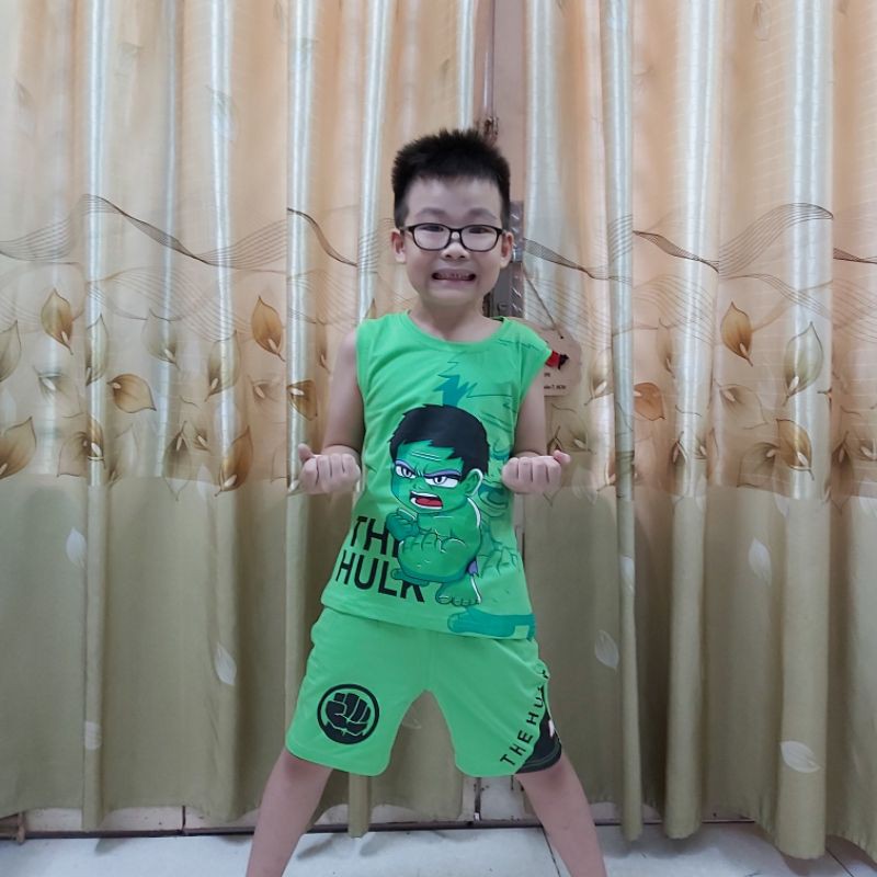 Bộ quần áo thời trang trẻ em [HÀNG MỚI VỀ] Bộ sát nách người xanh - Hàng SamKids