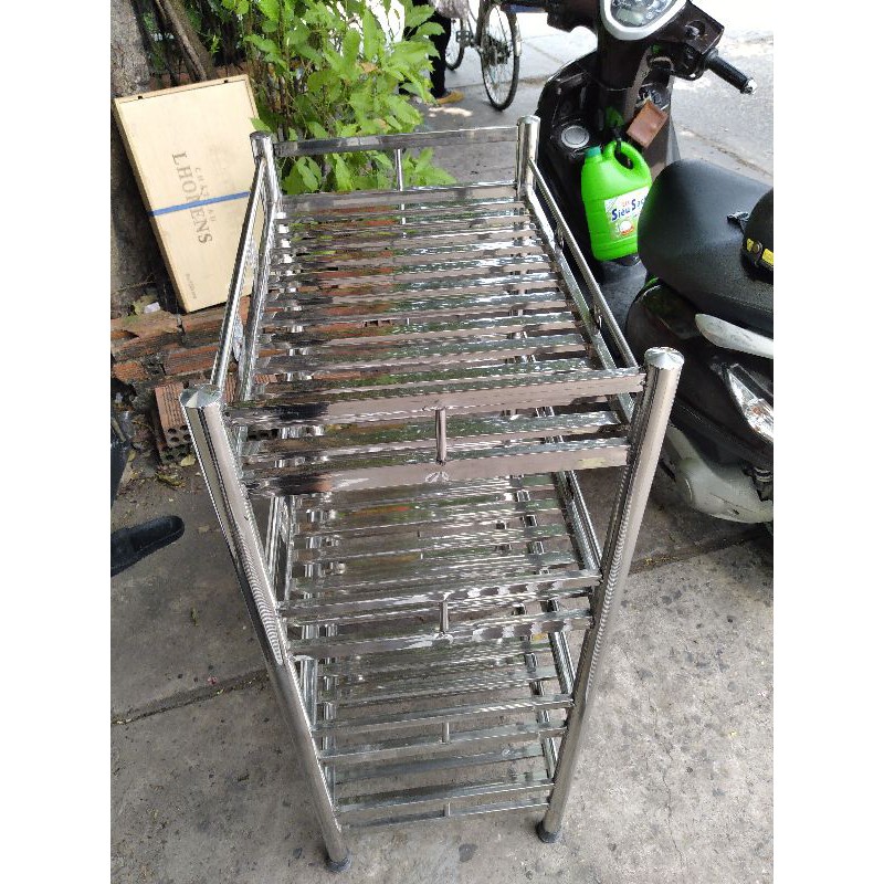 Kệ chén hộp inox 4 tầng