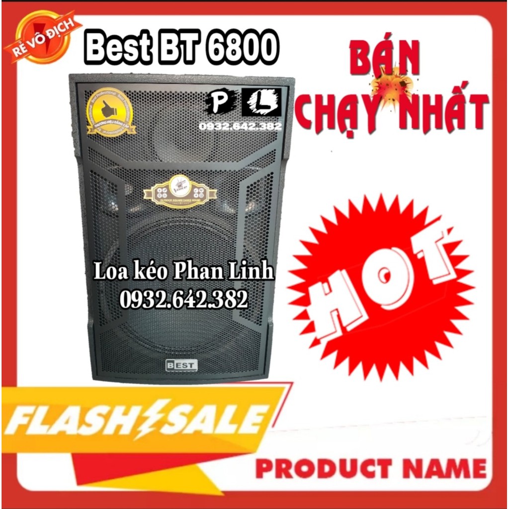 Loa kéo di động best 6800 bass 4 tất công xuất 700w kèm 2 micro không dây