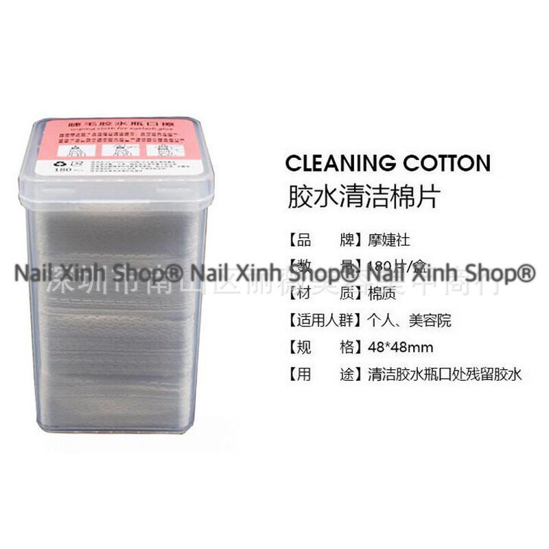 [Siêu Rẻ] Giấy lau gel / lau keo / khô đầu keo cotton 180 miếng lau móng tay, chân ( kèm hộp đựng)