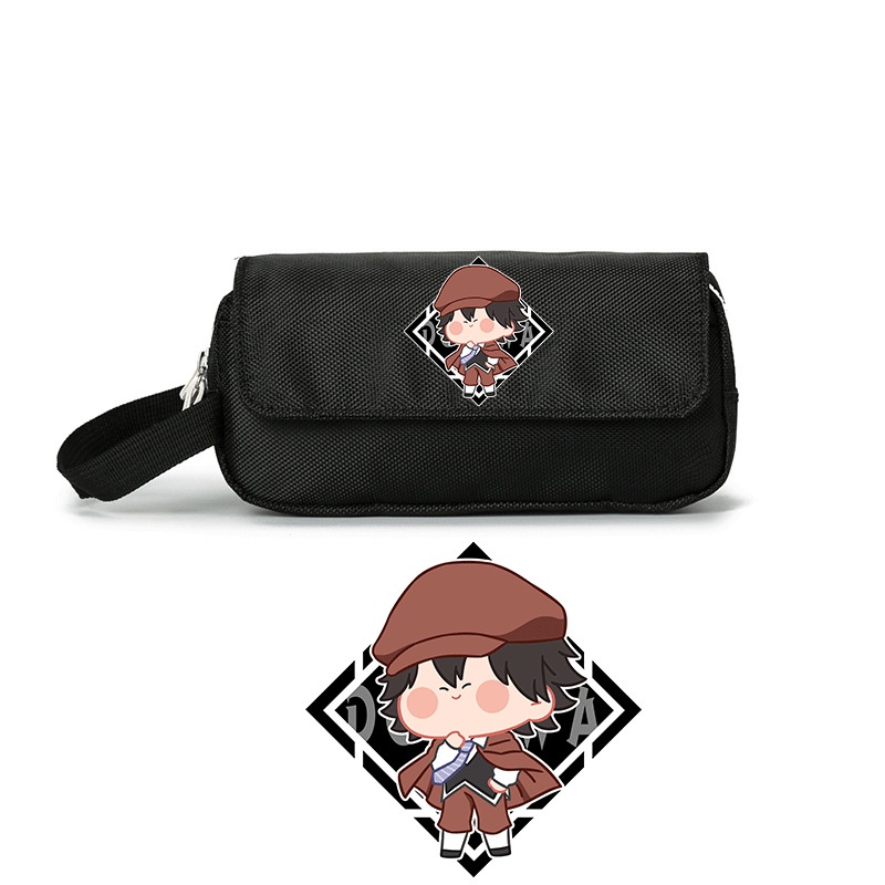 Hộp bút vải canvas IN HÌNH Bungou stray dogs  Văn hào lưu lạc anime chibi phụ kiện học tập tiện lợi