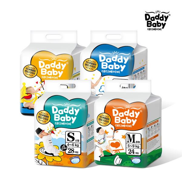 Combo 2-3 bịch Bỉm DADDY BABY Nội Địa Hàn Siêu Mỏng,Siêu Thấm Hút Dán/Quần S28/M24/L20/XL18 L22/XL18/XXL17