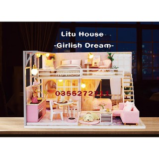 Girlish Dream – Nhà mô hình đồ chơi DIY ( TẶNG TẤM MICA và LỌ KEO UHU 35ml và keo 40ml )