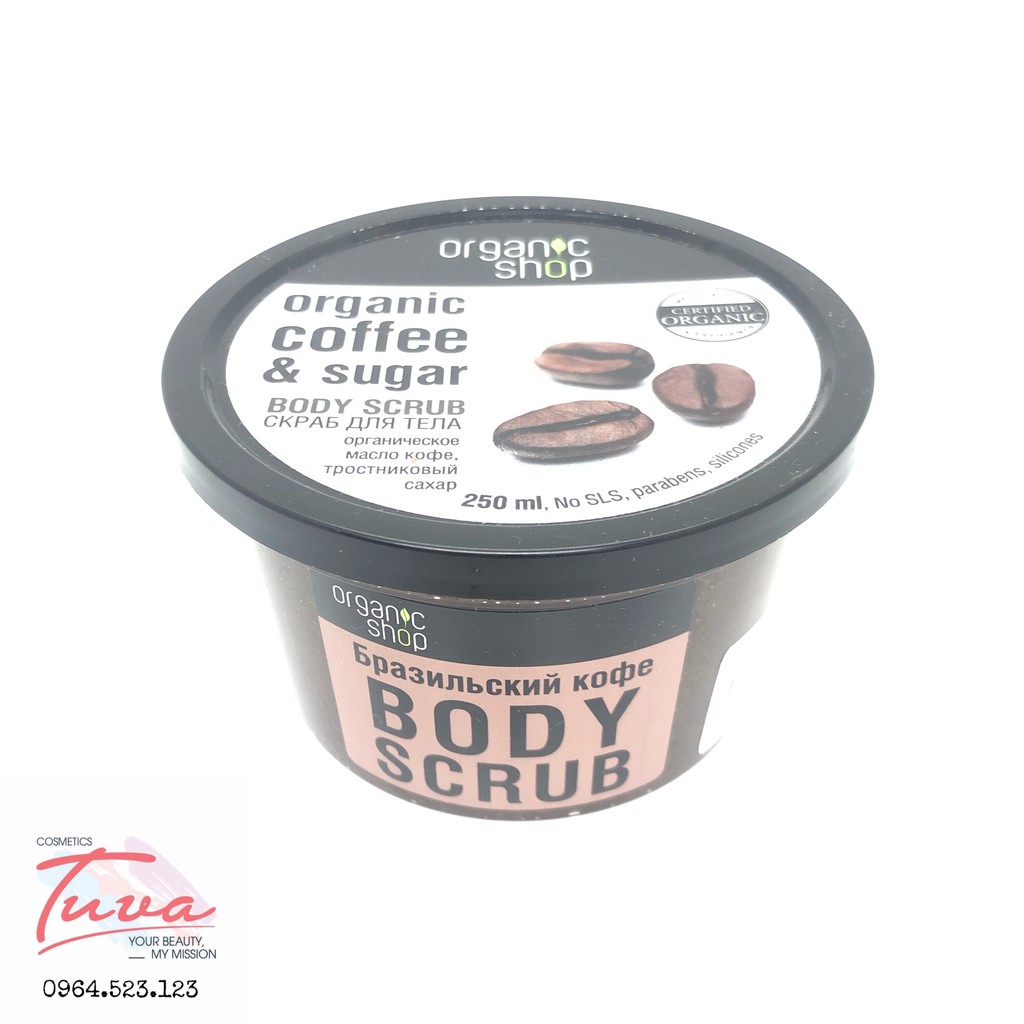 Tẩy da chết toàn thân Organic Shop Organic Coffee &amp; Sugar Body Scrub