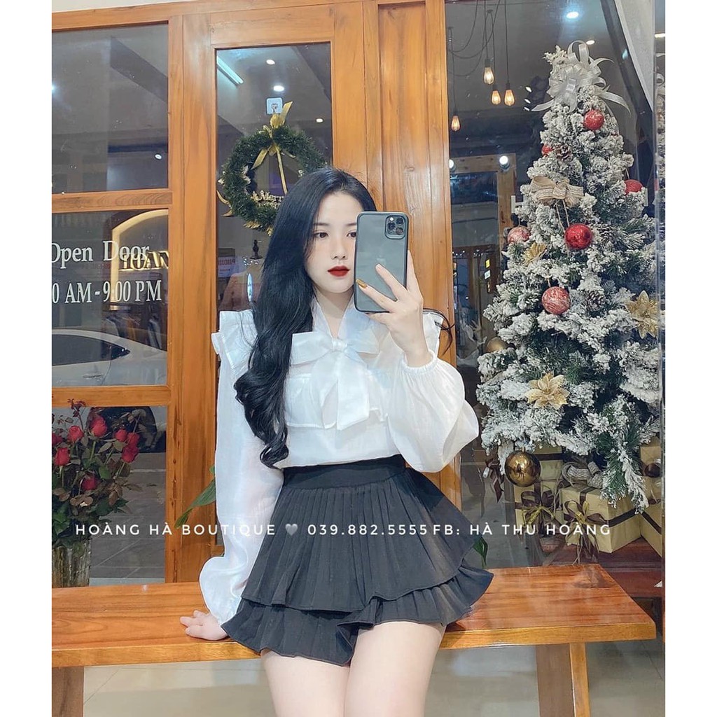 Áo tơ cổ Bèo xinh xắn (kèm ảnh thật,video)