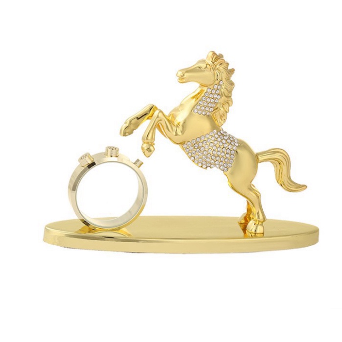 Tượng ngựa mạ vàng nước hoa đính đá Pha lê trang trí nhà cửa hoặc đặt taplo ô tô HC882