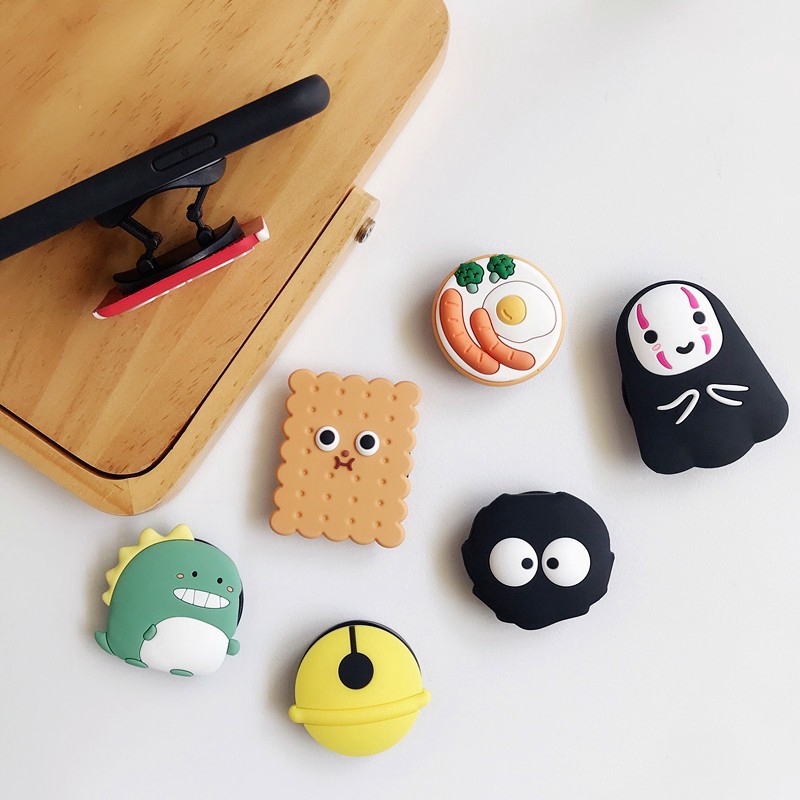 Nhẫn Đỡ Điện Thoại Di Động Mở Rộng Họa Tiết pikachu mario mickey minnie Vô Diện Đáng Yêu Có Thể Gập Lại Để Bàn Đứng