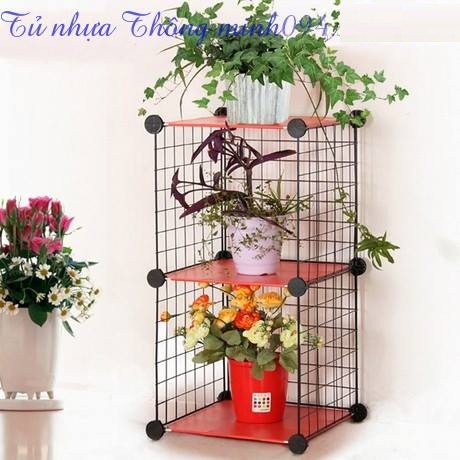 KỆ LƯỚI SẮT 4 Ô DÀI 70*RỘNG 35*CAO 70CM - 16 LƯỚI SẮT TĨNH ĐIỆN- LẮP GHÉP ĐA NĂNG - CHỊU LỰC 25KG