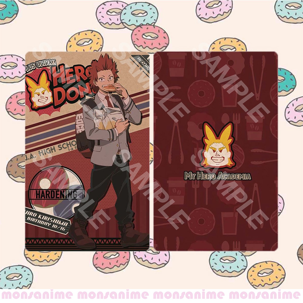 Ảnh card bo góc in hình BOKU NO HERO ACADEMIA Bánh Vòng ver DONUT Học Viện Anh Hùng thẻ bo viền 5*8cm #