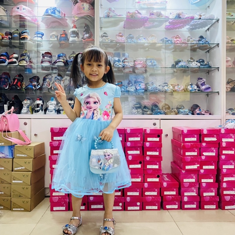 Váy đầm công chúa Elsa xinh xắn cho bé 2-7 tuổi đi học, đi chơi