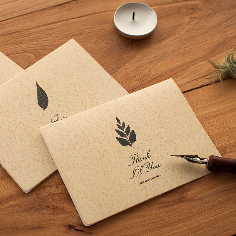 Thiệp Kraft Vintage Nhắn Gửi Yêu Thương Kèm Phong Thư Và Tem Niêm Phong 9x12cm