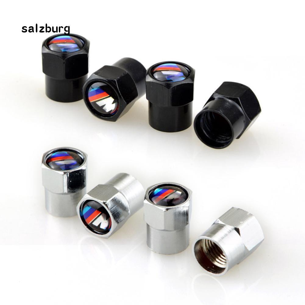 Set 4 nắp van lốp xe hơi bằng kim loại chống bụi cho BMW