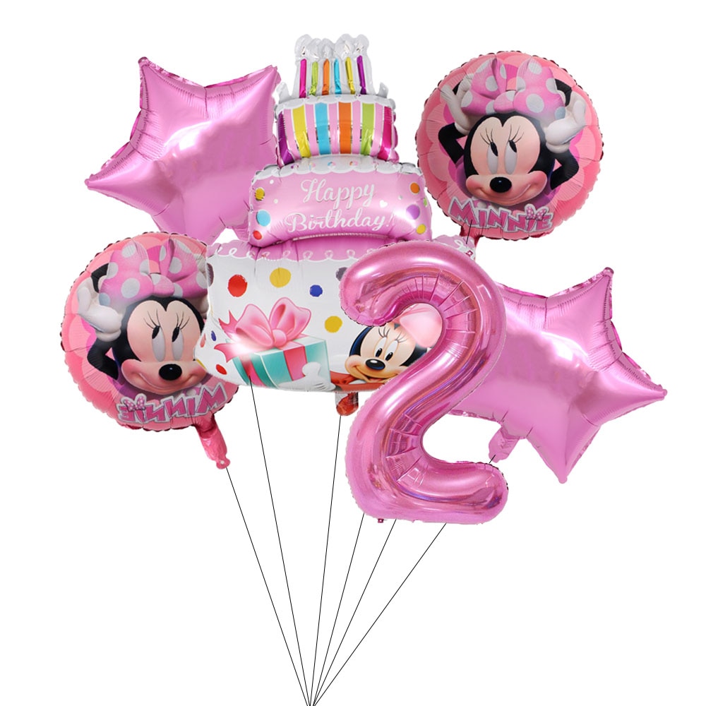 Set 6 Bong Bóng Lá Nhôm 18inch Hình Chuột Mickey Minnie Trang Trí Tiệc Sinh Nhật / Tiệc Mừng Em Bé