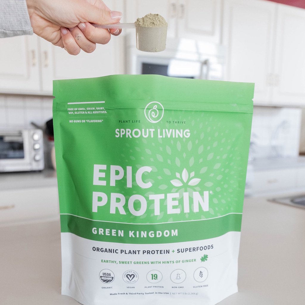 Bột uống siêu thực phẩm Sprout Living, Epic Protein Green Kingdom 454g