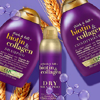 Dầu gội xả OGX Thick &amp; full + biotin &amp; collagen 385ml Đức