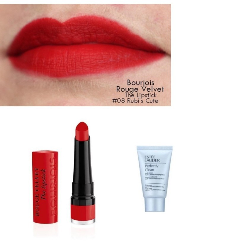 Son lì dạng thỏi Bourjois 08 đỏ cam Rouge Velvet The Lipstick