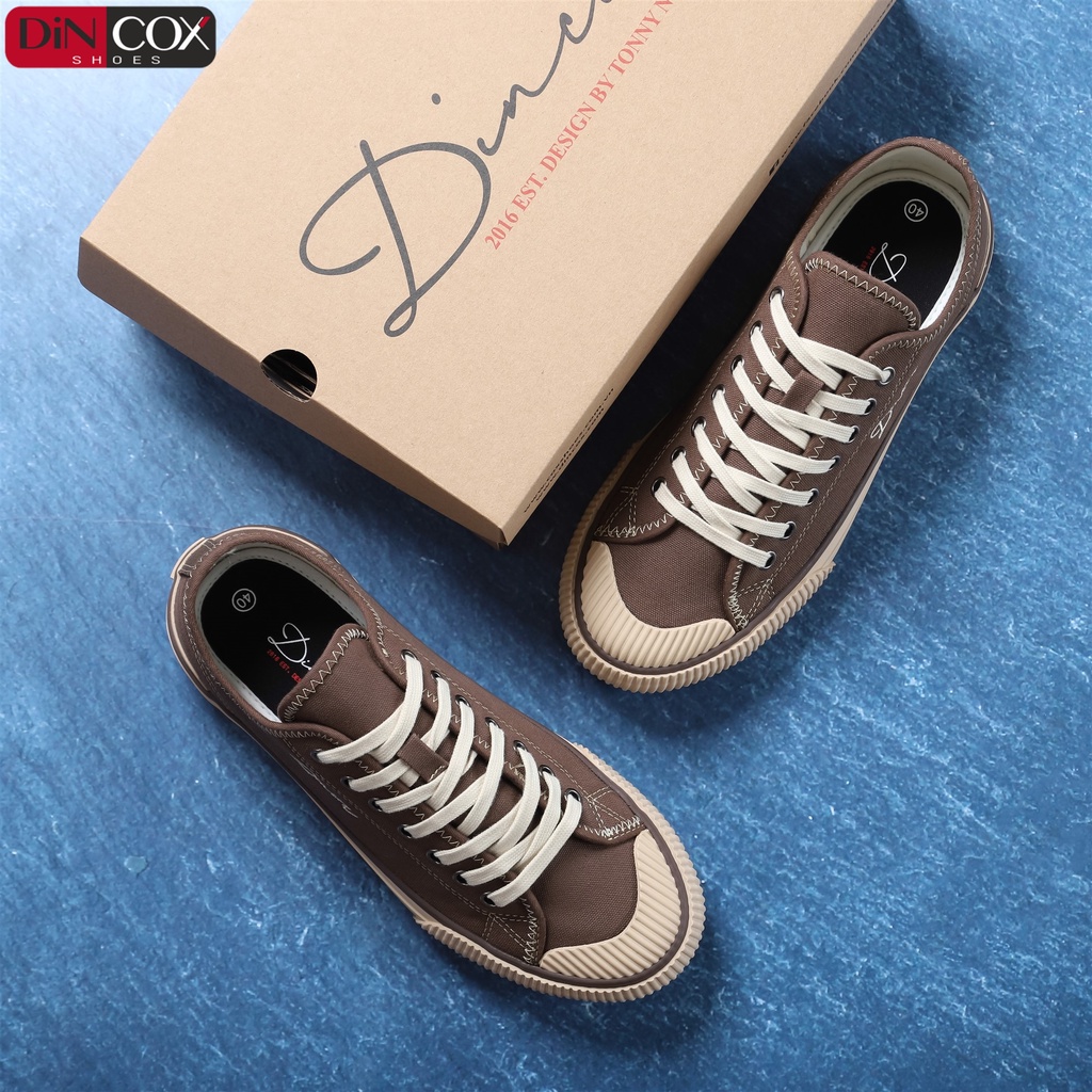 Giày Sneaker Vải Unisex DINCOX D21 Phong Cách Ấn Tượng Chocolate