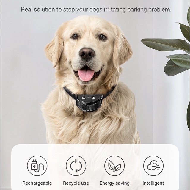ROJECO Vòng Cổ Huấn Luyện Chó Chống Sủa Có Thể Sạc Lại Bằng Điện