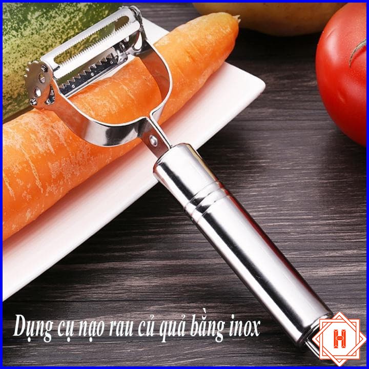 Nạo Rau Củ Quả 2 IN 1 Bằng Inox Dễ Dàng Sử Dụng { H }