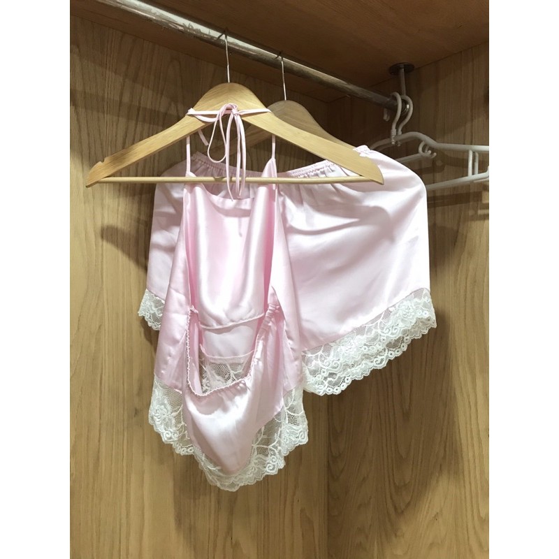 Set đồ ngủ Midnight Sleepwear “áo yếm - quần ngắn ren”