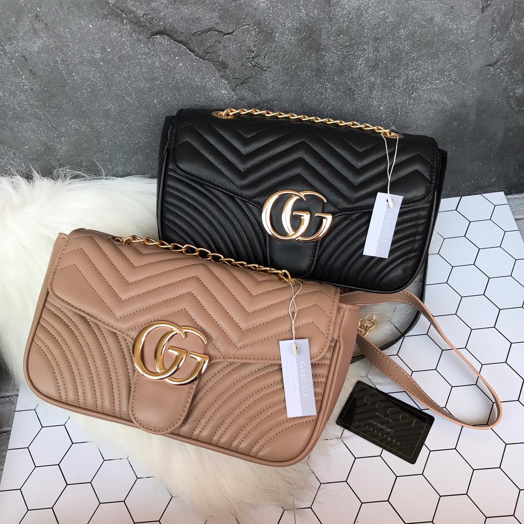 Gucci Giày Thể Thao Marmont 2 Màu Size 27x8 X 16cm