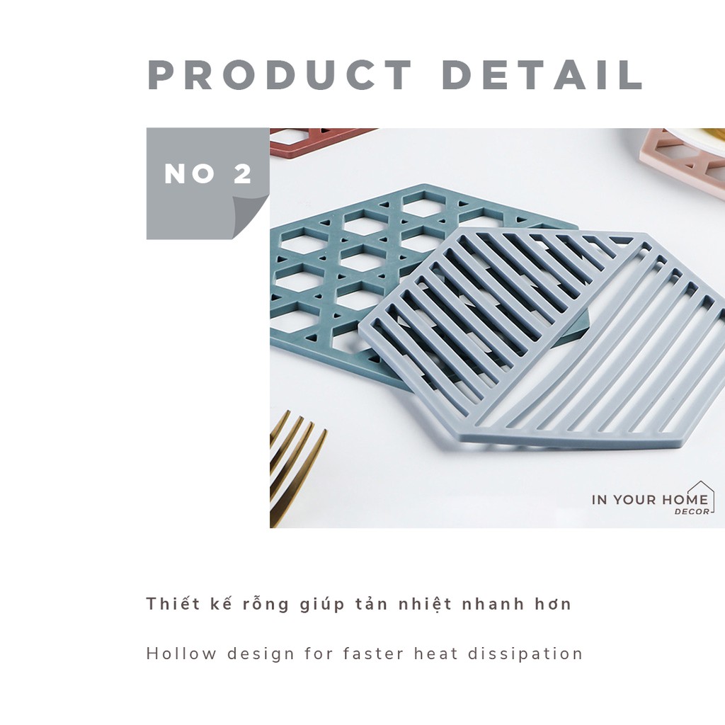 [DEAL SỐC] Miếng đế lót nồi, ly để bàn bếp cách nhiệt bằng silicone phong cách Bắc Âu | BigBuy360 - bigbuy360.vn