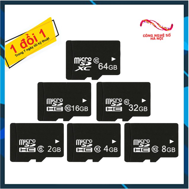 Thẻ nhớ MicroSD Class 10 2GB/4GB/8GB/16GB/32GB/64GB 🔥 FREESHIP 🔥 Thẻ nhớ tốc độ cao (Đen),chính hãng BH 12 Tháng