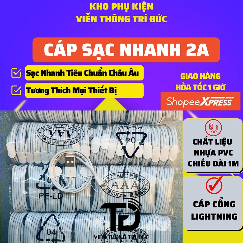 Bộ Sạc Nhanh 9V-2A Cáp Dài 1M Cổng Lightning / Micro / Type-C - Giá Siêu Rẻ -Tương thích mọi điện thoại và máy tính bảng