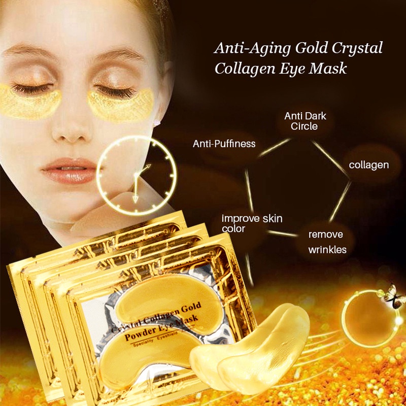 Set 2 Mặt Nạ Mắt Collagen Pha Lê Vàng Chống Lão Hóa Và Quầng Thâm Chăm Sóc Da