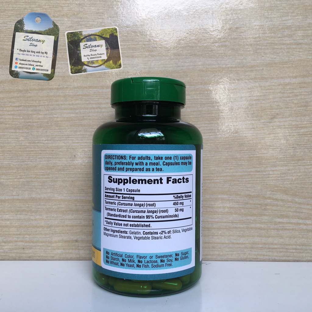 Viên Tinh Chất Nghệ Vàng 500mg Turmeric Curcumin 500mg Puritan's Pride - 180 viên