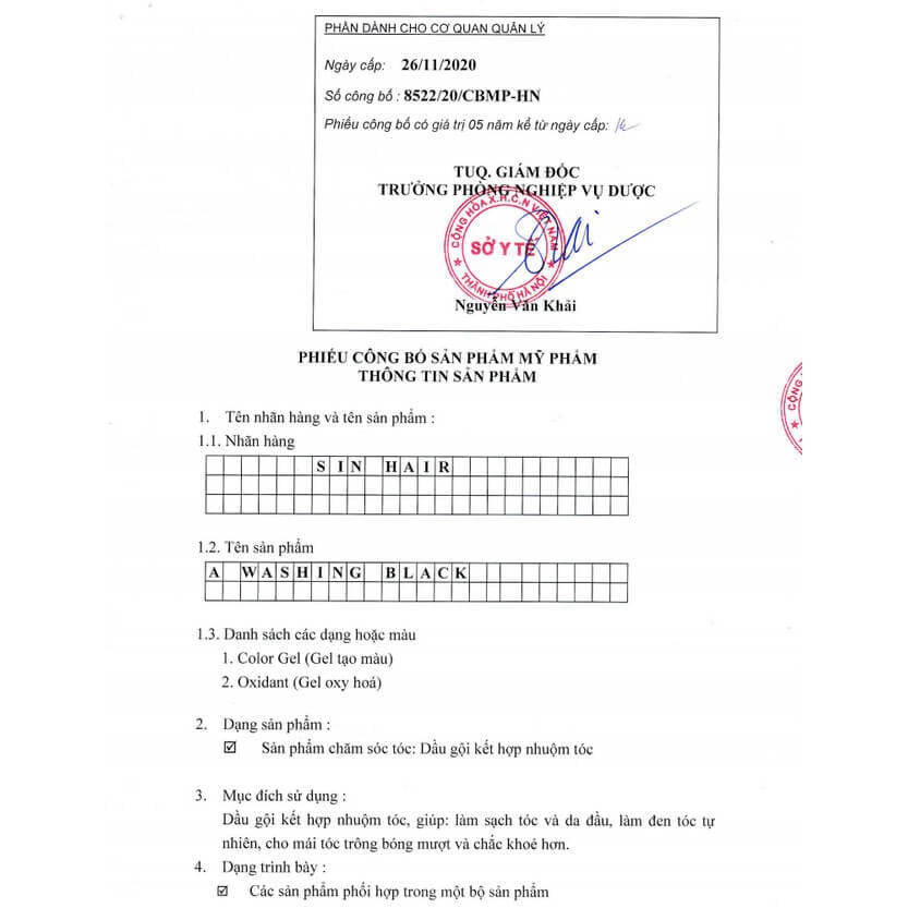 Dầu Gội Thảo Dược Phủ Tóc Bạc Nhân Sâm Sin Hair 500ml | BigBuy360 - bigbuy360.vn