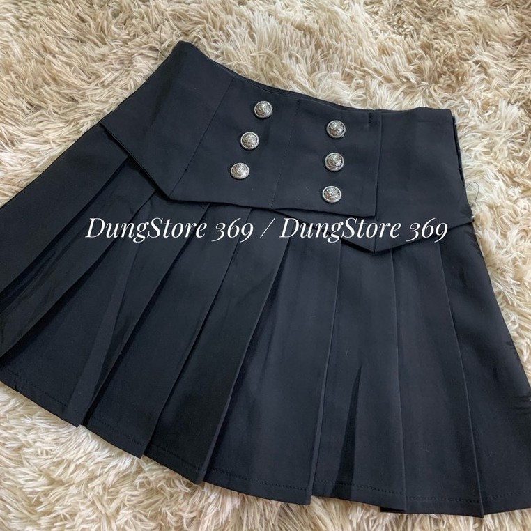 Chân Váy Lưng cao Ly To Phối Khuy Cá Tính Cao Cấp Freeship, Váy Xếp Li Ngắn Thời Trang Hẹn Hò Sang Chảnh Loại 1 | BigBuy360 - bigbuy360.vn