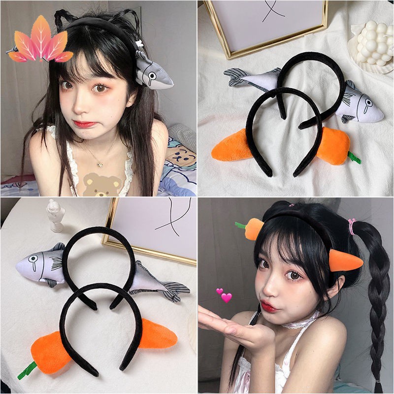 Bờm Tóc Rửa Mặt Cà Rốt Con Cá Quả ớt Đẹp Cute Hàn Quốc, Băng Đô Rửa Mặt Cà Rốt Con Cá Đẹp Nữ