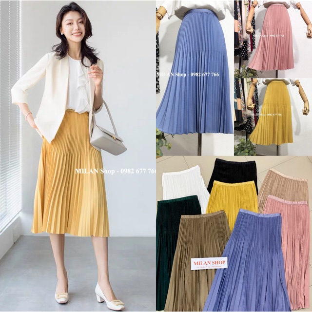 Chân váy xếp ly dáng mới xinh yêu.