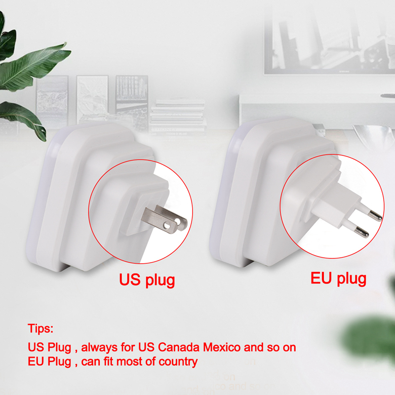 Đèn Ngủ Led Mini Cảm Biến Chuyển Động Phích Cắm Us / Eu Tiện Dụng Cho Phòng Khách / Phòng Ngủ