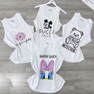 Áo thun ba lỗ cotton giấy form rộng