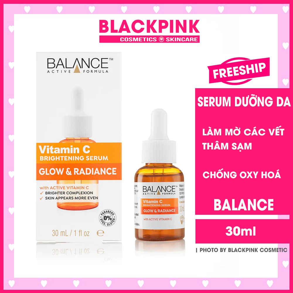 Serum Balance Vitamin C Brightening Serum 30ml, dưỡng trắng da làm mờ các vết nám, thâm sạm, vết nám, đốm đen