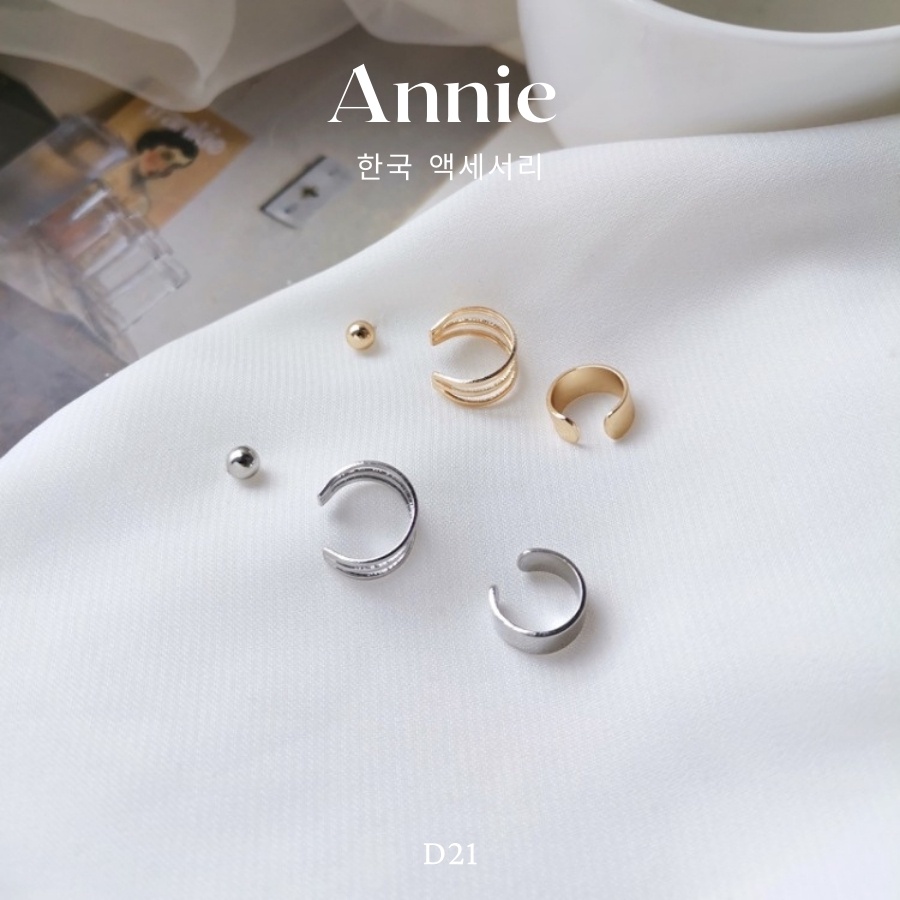 Set bông tai đeo vành thời trang cá tính dành cho nữ ANNIE - D21