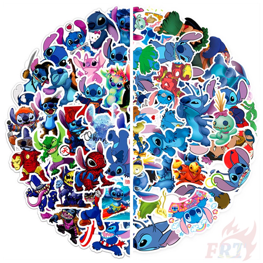 DISNEY Bộ 104 miếng dán hoạt hình Lilo &amp; Stitch trang trí laptop ván trượt vali DIY