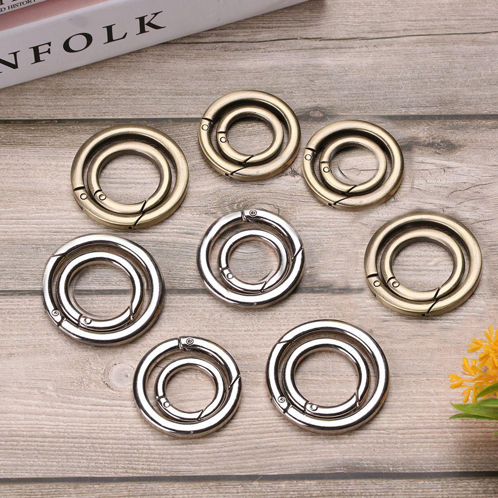 YIYU Set 5 Móc Khóa Tròn Bằng Kim Loại Làm Trang Sức DIY