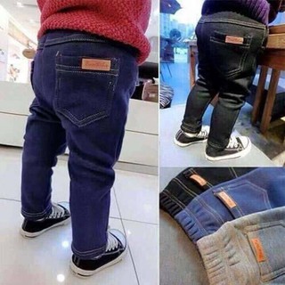 Quần jean nỉ lót lông màu đỏ