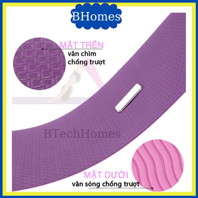 Thảm Yoga Chống Trượt 2 Lớp Thảm Tập Gym Thể Thao Dày 6mm Chất Liệu TPE Chống Trượt, Không Mùi