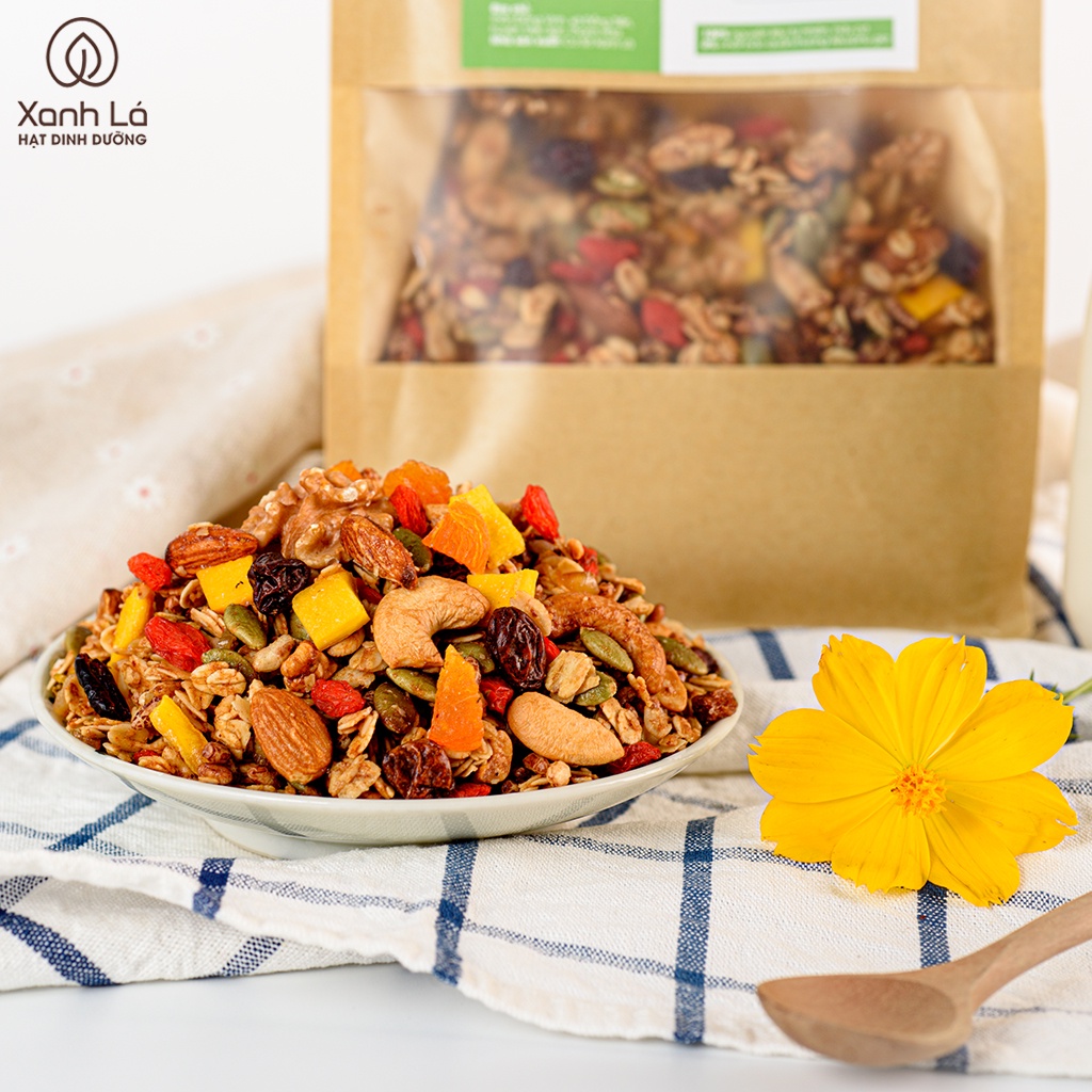 Hạt Ngũ Cốc Giảm Cân XANH LÁ - Granola Ăn Liền Nguyên Hạt Không Chất Phụ Gia Cao Cấp