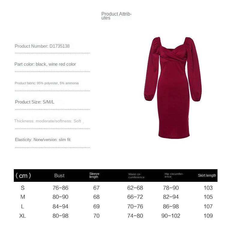 Đầm tay dài phồng cổ vuông hở lưng phong cách Âu Mỹ quyến rũ cho nữ